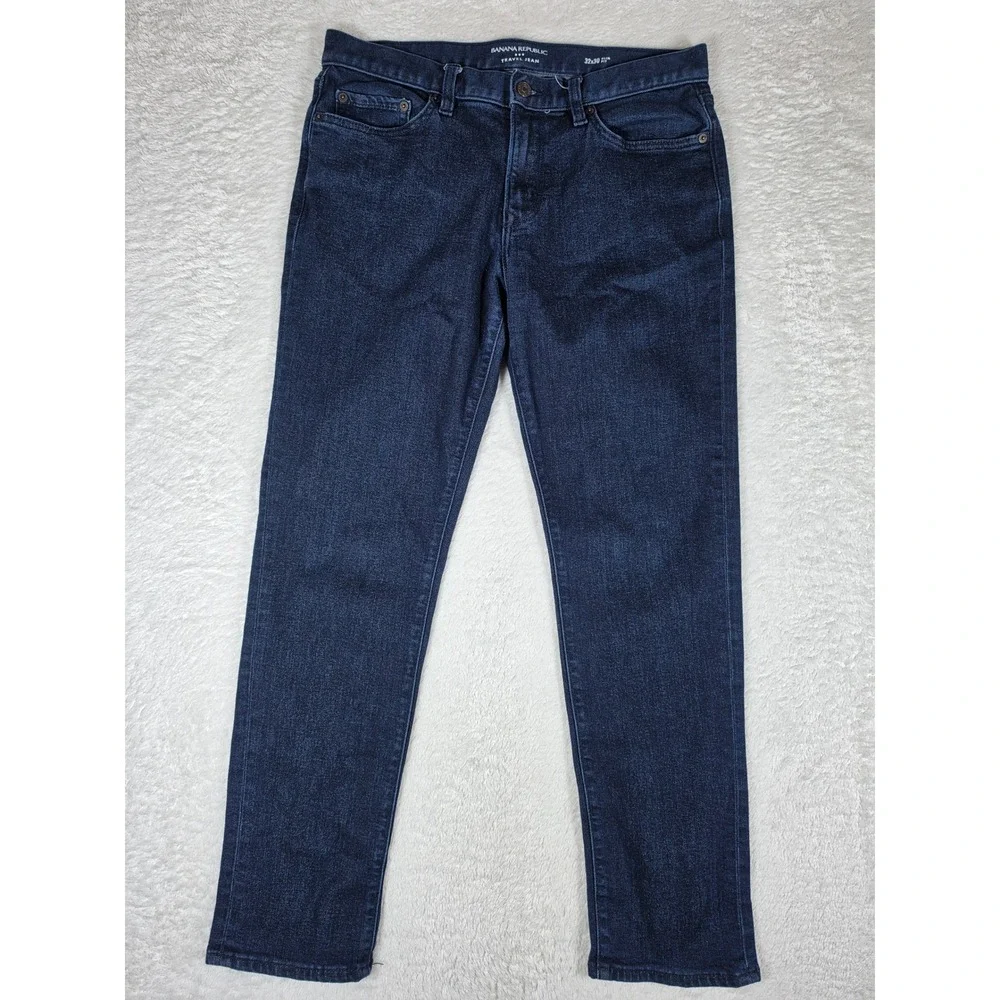Banana Republic Travel Jean Mens 32x30 Blue Stretch Slim Fit Denim Pants